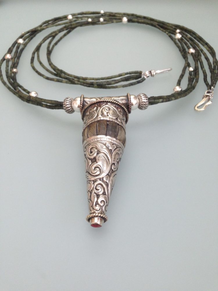 Nepalese Good Luck Charm – XL Multistrand Necklace With Pendant